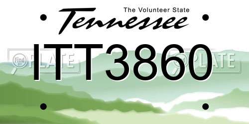 ITT3860 Tennessee License Plate