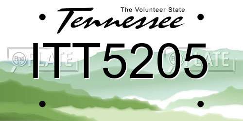 ITT5205 Tennessee License Plate