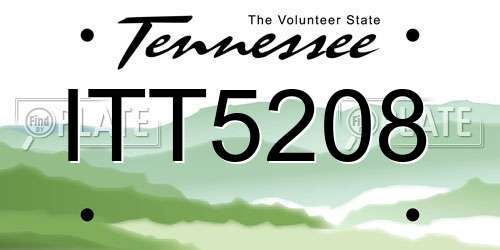 ITT5208 Tennessee License Plate
