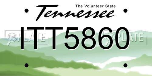 ITT5860 Tennessee License Plate
