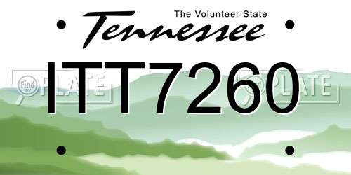 ITT7260 Tennessee License Plate