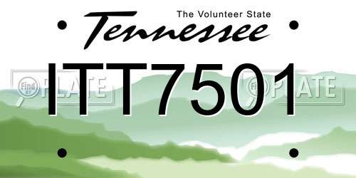 ITT7501 Tennessee License Plate