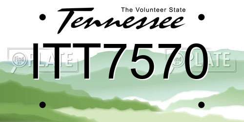 ITT7570 Tennessee License Plate