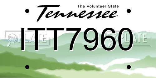 ITT7960 Tennessee License Plate
