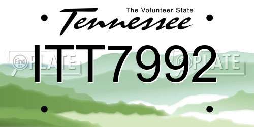 ITT7992 Tennessee License Plate