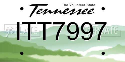 ITT7997 Tennessee License Plate