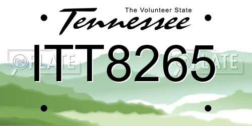 ITT8265 Tennessee License Plate