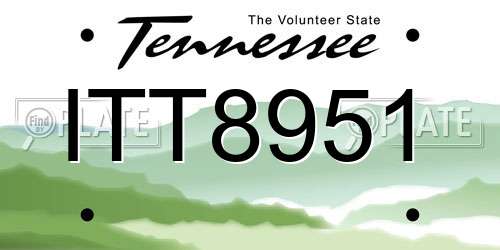 ITT8951 Tennessee License Plate