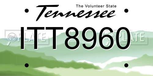 ITT8960 Tennessee License Plate