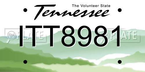ITT8981 Tennessee License Plate