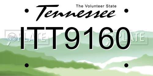 ITT9160 Tennessee License Plate