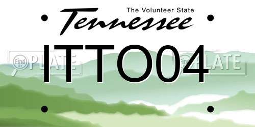 ITTO04 Tennessee License Plate