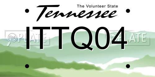 ITTQ04 Tennessee License Plate