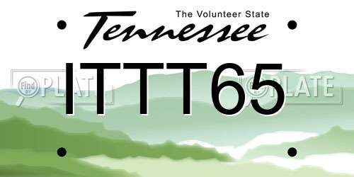 ITTT65 Tennessee License Plate