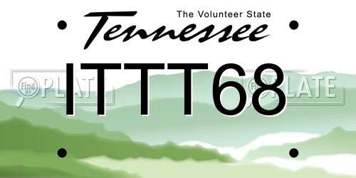ITTT68 Tennessee License Plate