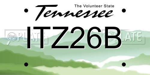 ITZ26B Tennessee License Plate