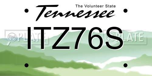 ITZ76S Tennessee License Plate
