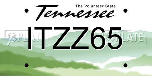 ITZZ65 Tennessee License Plate
