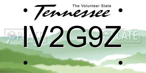 IV2G9Z Tennessee License Plate