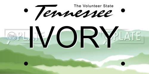 IVORY Tennessee License Plate