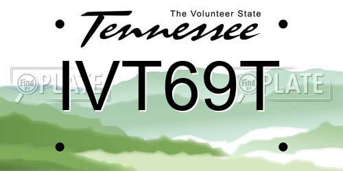 IVT69T Tennessee License Plate