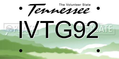 IVTG92 Tennessee License Plate