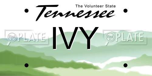 IVY Tennessee License Plate
