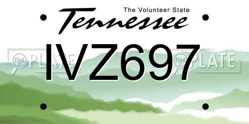 IVZ697 Tennessee License Plate