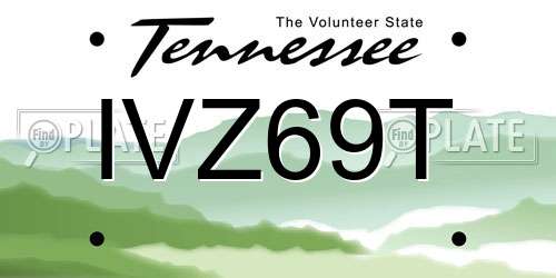 IVZ69T Tennessee License Plate