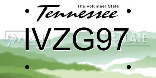 IVZG97 Tennessee License Plate