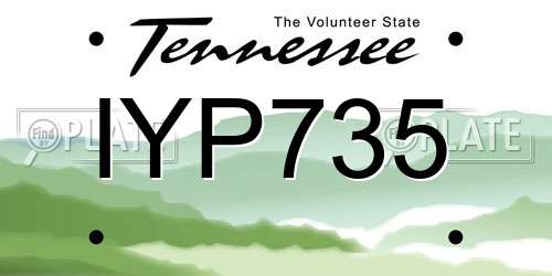 IYP735 Tennessee License Plate