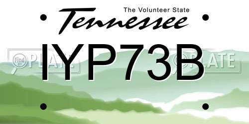 IYP73B Tennessee License Plate