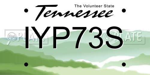 IYP73S Tennessee License Plate