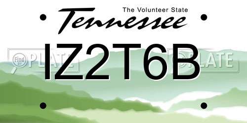 IZ2T6B Tennessee License Plate