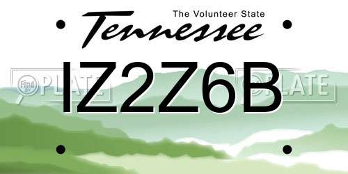IZ2Z6B Tennessee License Plate
