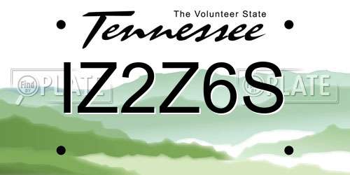 IZ2Z6S Tennessee License Plate