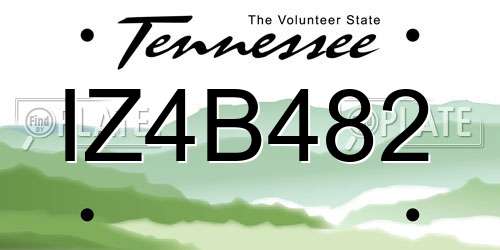 IZ4B482 Tennessee License Plate