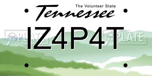 IZ4P4T Tennessee License Plate