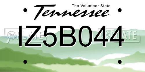 IZ5B044 Tennessee License Plate