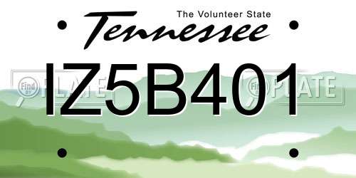 IZ5B401 Tennessee License Plate