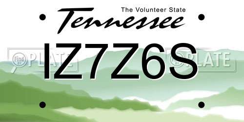 IZ7Z6S Tennessee License Plate