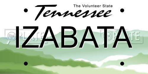 IZABATA Tennessee License Plate