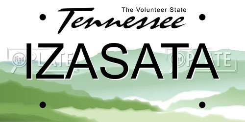 IZASATA Tennessee License Plate