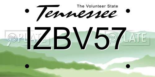 IZBV57 Tennessee License Plate