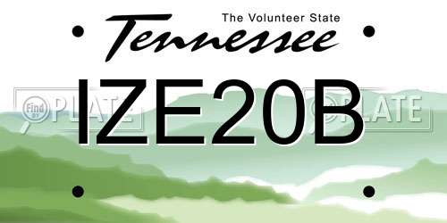 IZE20B Tennessee License Plate