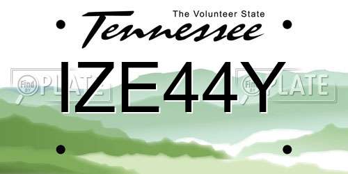 IZE44Y Tennessee License Plate