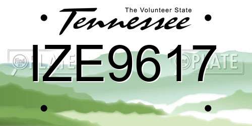 IZE9617 Tennessee License Plate