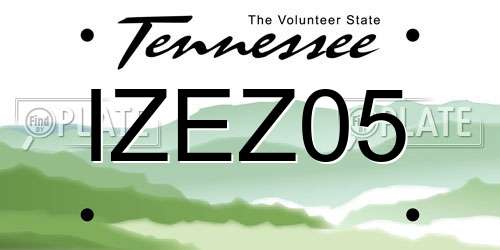 IZEZ05 Tennessee License Plate