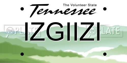 IZGIIZI Tennessee License Plate