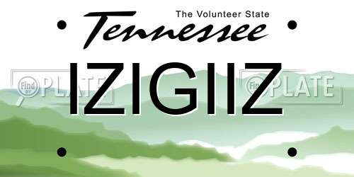 IZIGIIZ Tennessee License Plate